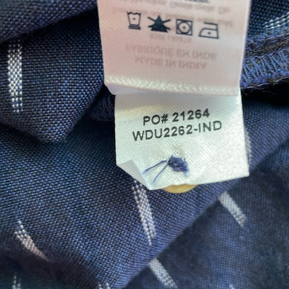 Faherty Blue and White Sleeveless Saylor Ikat Midi Shirt Dress. Size XS. - Picture 16 of 16